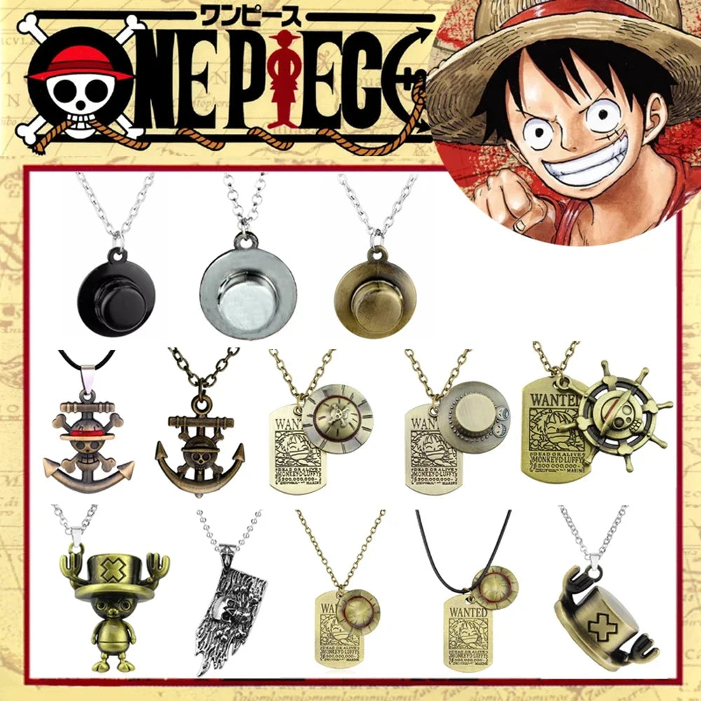 One Piece Necklace Luffy Ace Pirate Skull Hat Pendant | Necklace | One Piece