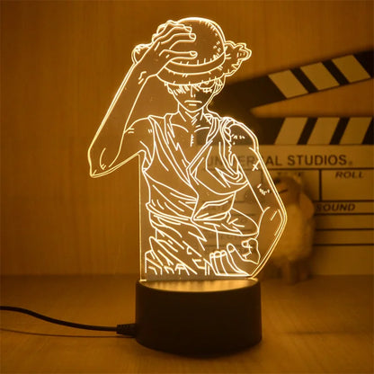 One Piece Luffy Figure 3D Illusion LED Night Light | Night Light | One Piece