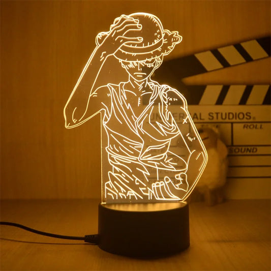 One Piece Luffy Figure 3D Illusion LED Night Light | Night Light | One Piece