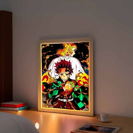 Figure Light Painting Photo Frame | Night Light | Demon Slayer