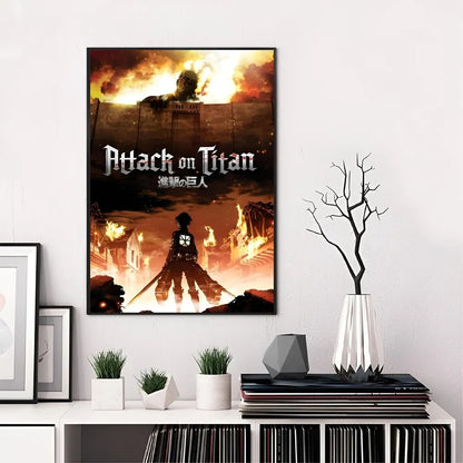 Poster Self-adhesive Art Waterproof Paper | Wall Decor | Attack on Titan