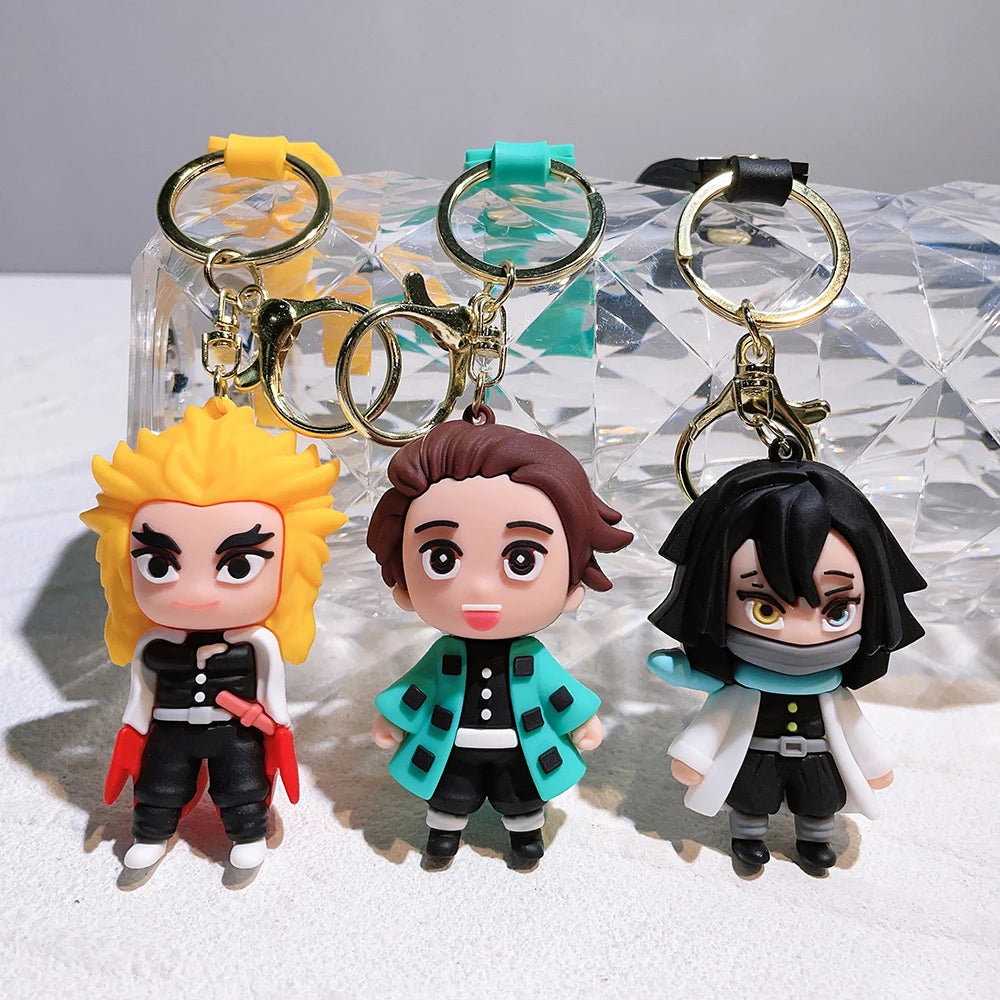 Figure Action Figure PVC Key Chain 6pcs | Accessories | Demon Slayer