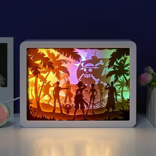 One Piece Paper Cut LED Night Light Box | Table Lamp | One Piece