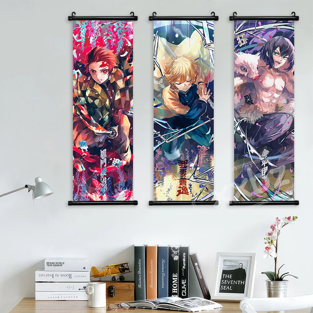 Poster Wall Art Scroll Hanging Painting | Decor | Demon Slayer