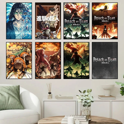 Attack Eren Yeager T-Titan Poster Prints Wall Sticker | Stickers | Attack on Titan