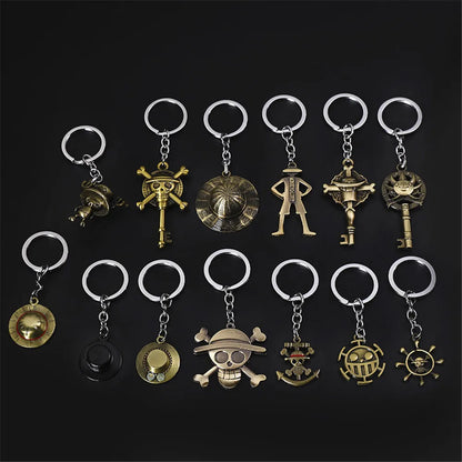 One Piece Metal Keychain Luffy Zoro Nami Sanji Chopper Figure | Keychain | One Piece