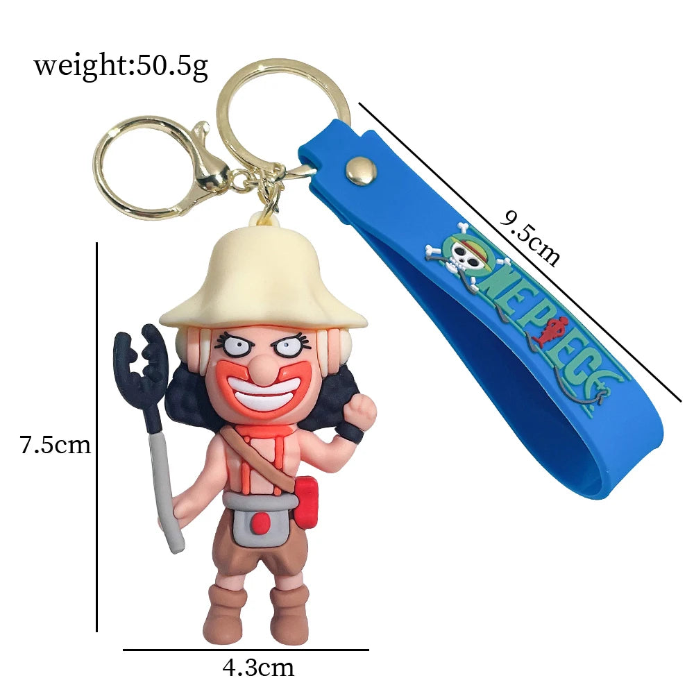 One Piece Keychain  Monkey·D·Luffy Roronoa Zoro Silicone Doll | Keychain | One Piece