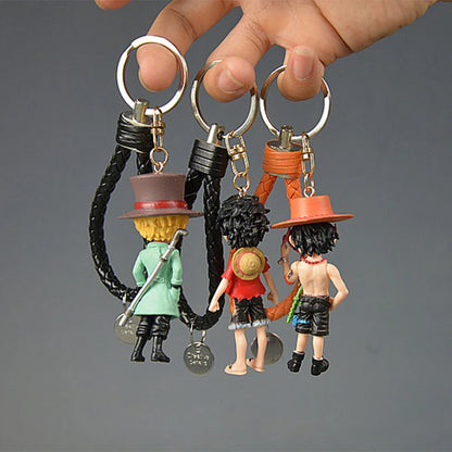 3D One Piece Figure Doll Keychain Nika Luffy Zoro Ace Robin | Keychain | One Piece