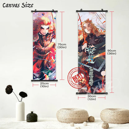 Poster Wall Art Scroll Hanging Painting | Decor | Demon Slayer