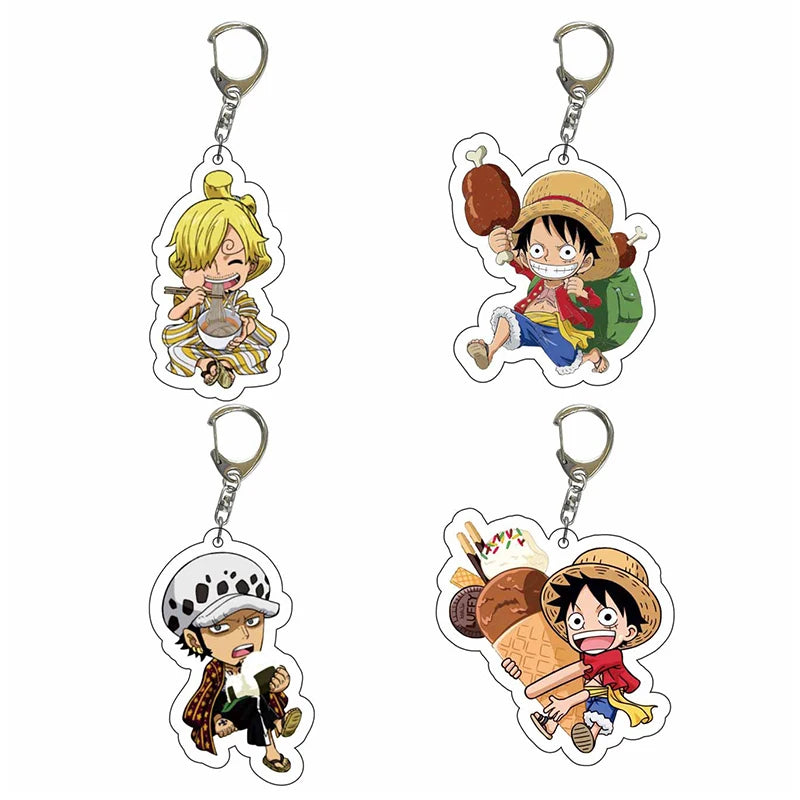 One Piece Key Holder Acrylic Zoro Luffy Law Ace Sanji | Keychain | One Piece