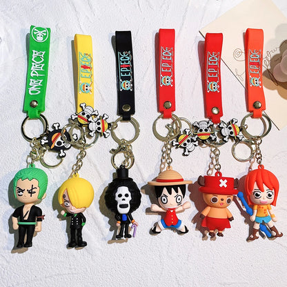 One Piece Keychain Luffy Key Holder Roronoa Zoro Nami Sanji Llaveros Doll Car Pendant Couple Backpack Ornat | Keychain | One Piece