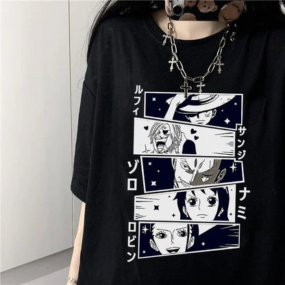 Woman Cotton Tshirt One Piece Luffy Super Print | T-shirt | One Piece