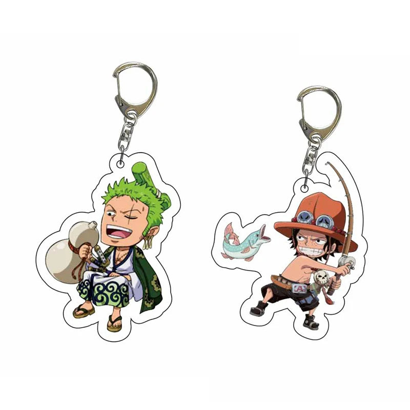 One Piece Key Holder Acrylic Zoro Luffy Law Ace Sanji | Keychain | One Piece