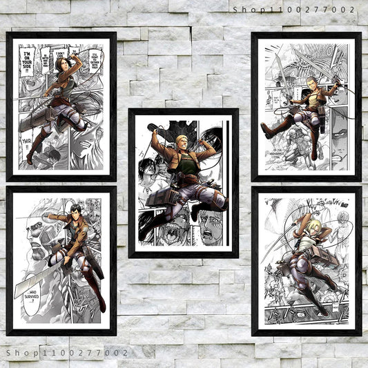 Attack on Titan Wall Art Poster Manga Canvas | Wall Art | Attack on Titan