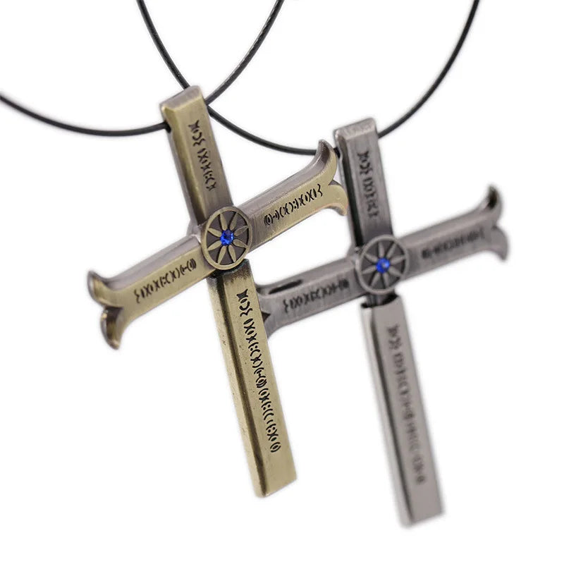 Mihawk Cross Pendant Necklace Friendship Jewelry Key Chains Accessories | Necklace | One Piece