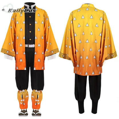 Agatsuma Zenitsu Cosplay Costume | Kimono Uniform | Demon Slayer