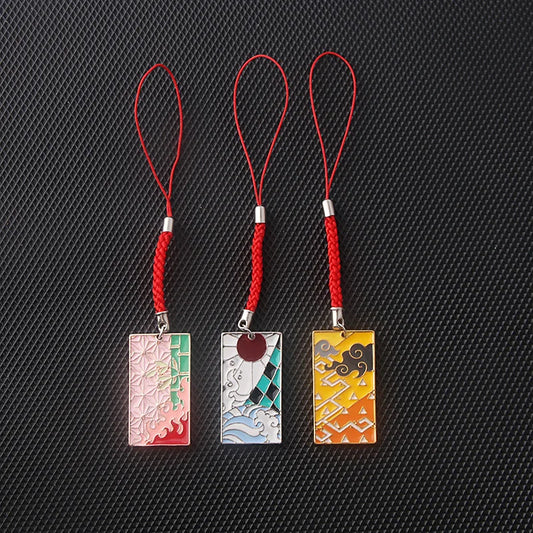 Red Rope Enamel Keyring | Metal Keychain | Demon Slayer