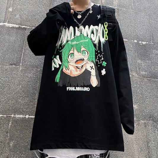 2023 Long-sleeved T-shirt Dark Wind High Street Ins | Oversize Clothing Tops | One Piece