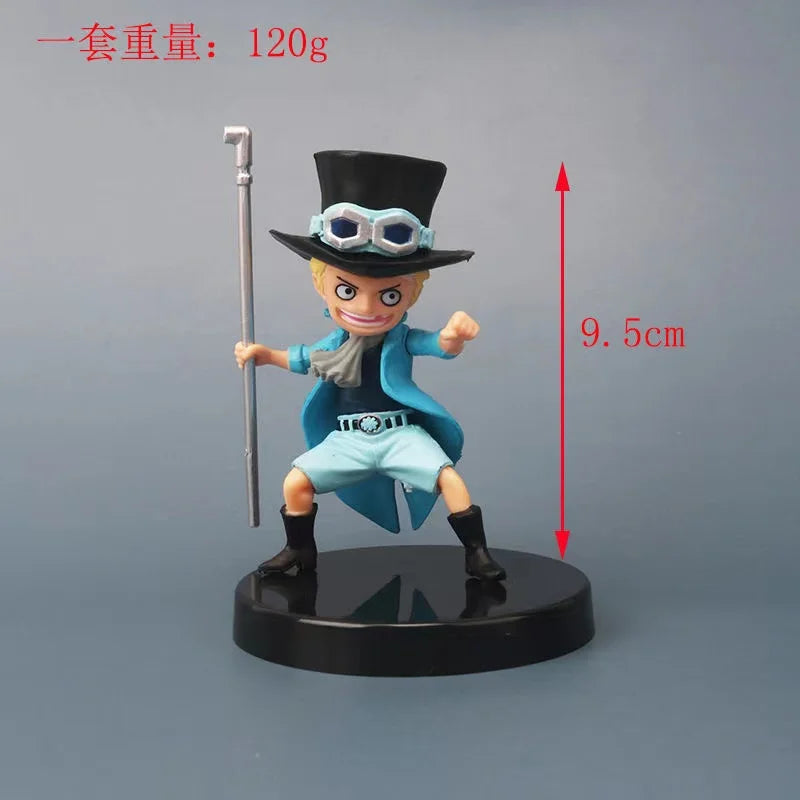 Luffy Ace Sabo With Stick Weapon Childhood | PVC Action Figurine Model Dolls | One Piece