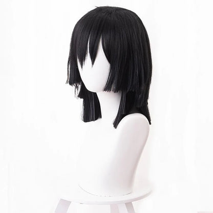 Iguro Obanai Cosplay Wig | Black Hair Heat Resistant Hairs | Demon Slayer