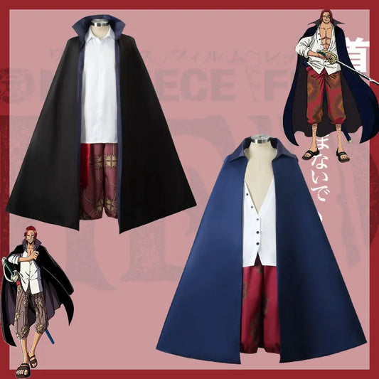 Film Red Shanks Cosplay Costume Cloak Adults One Piece Trench Coat Full Outfit | Costume | One Piece