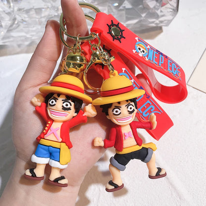 One Piece Keychain Luffy Sauron Chopper Silicone Cute Car Keyring Pendant | Keychain | One Piece