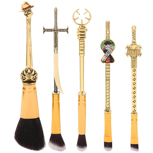 5pcs ONE PIECE Makeup Brushes Set Cosplay Luffy | Cosmetics Brushes Set | One Piece