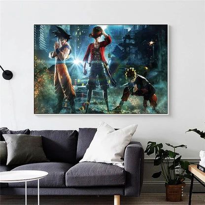 Naruto and Goku Canvas Painting | Canvas Painting | Naruto, Dragon Ball