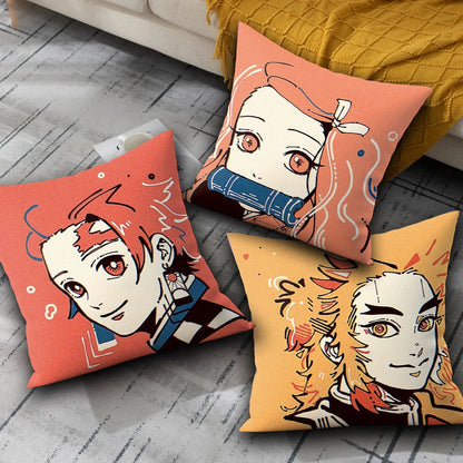 Retro Decorative Pillowcase 45x45 | Pillowcase | Demon Slayer