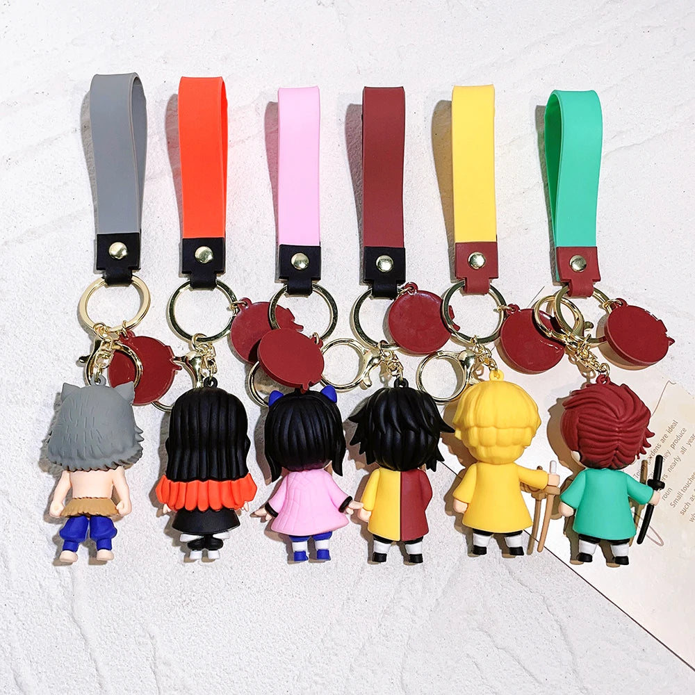 Figure Action Figure PVC Key Chain 6pcs | Accessories | Demon Slayer