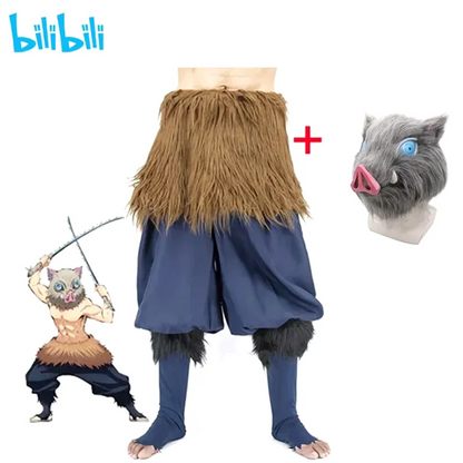 Hashibira Inosuke Cosplay Costume | Pig Mask Pants Outfit | Demon Slayer