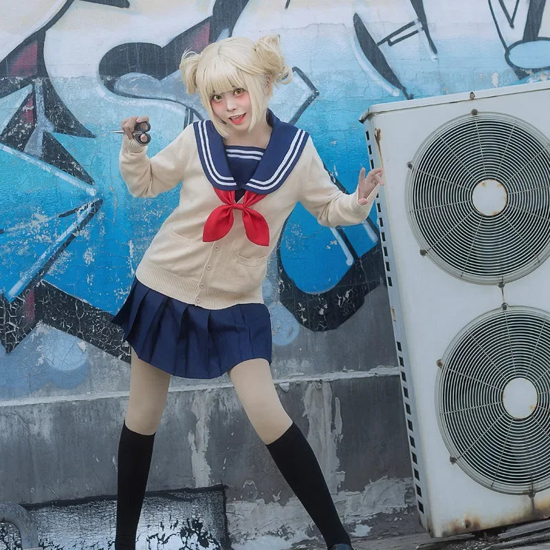 Himiko Toga Cosplay Costumes Knitted Coat Sailor Suit Skirt Jk Uniform | Halloween Costume | My Hero Academia