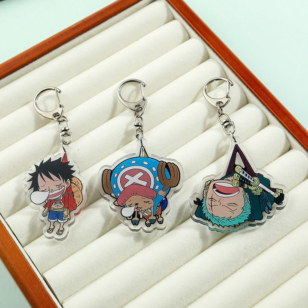 One Piece Keychain Figure Monkey D  Zoro Acrylic Badge Pendant Keyring | Keychain | One Piece