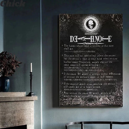 Death Note Sticky Whitepaper Poster | Sticker | Death Note