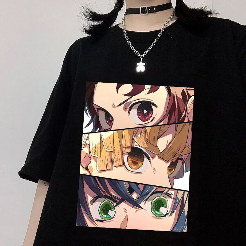 Hot Demon Slayer Kimetsu No Yaiba T Shirt | Harajuku Hip Hop Tshirt | Demon Slayer