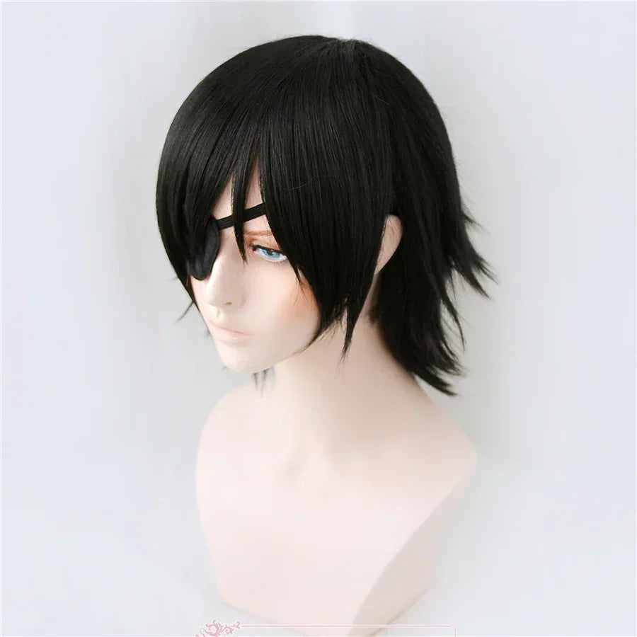 Hio Wig Black Short Fluffy | Cosplay | Chainsaw Man