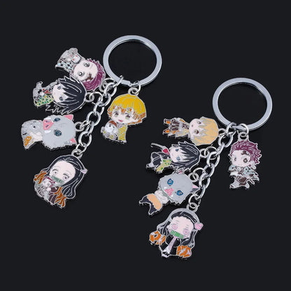 Tanjirou Nezuko Zenitsu Keyring | Metal Keychain | Demon Slayer