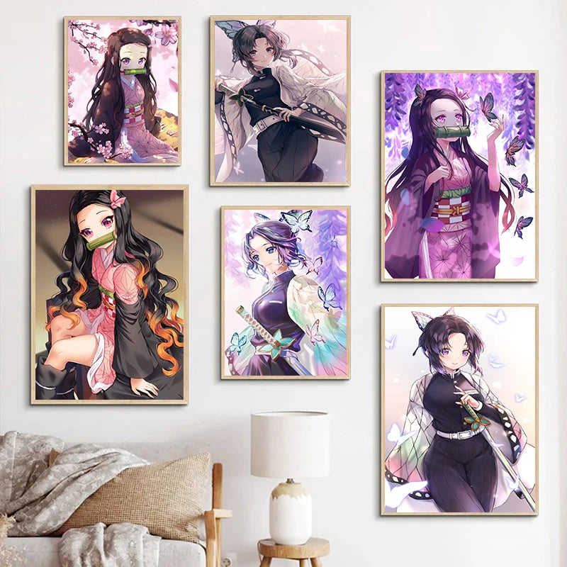 Figure Nezuko Kamado Canvas Painting | Decor | Demon Slayer