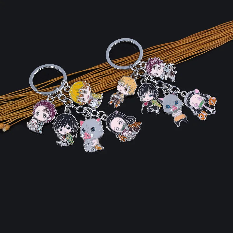 Tanjirou Nezuko Zenitsu Keyring | Metal Keychain | Demon Slayer