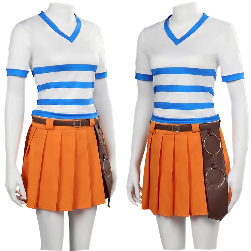 Nami Cosplay Fantasia Tops Skirt Belt | Costume | One Piece