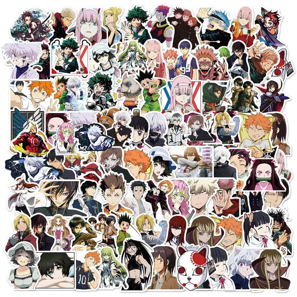 100pcs One Piece Naruto Dragon Ball Mix Stickers Decal | Sticker | One Piece, Naruto, Dragon Ball