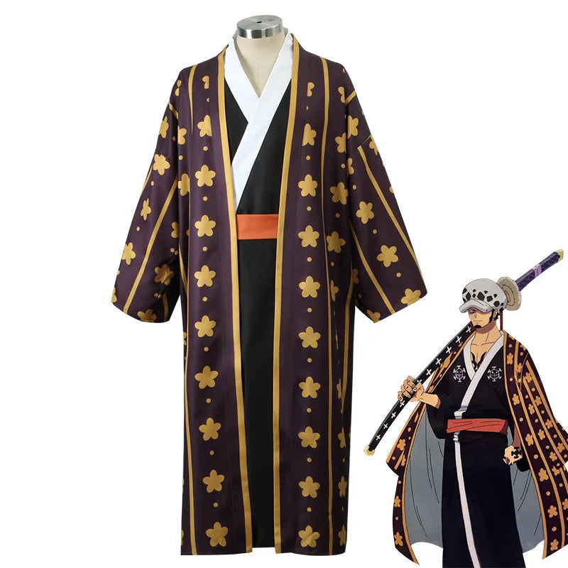 One Piece Cosplay Trafalgar D. Water Law Kimono Man Costume | Costume | One Piece