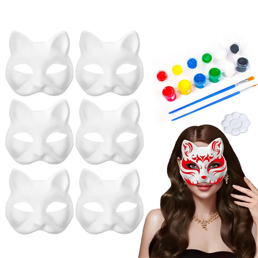 Mask Hand-painted Cat Fox Mask | Accessories | Demon Slayer