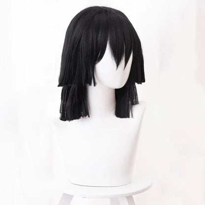 Iguro Obanai Cosplay Wig | Black Hair Heat Resistant Hairs | Demon Slayer