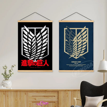 Wooden Hanging HD Canvas Attack On Titan Paintings | Wall Art | Attack on Titan