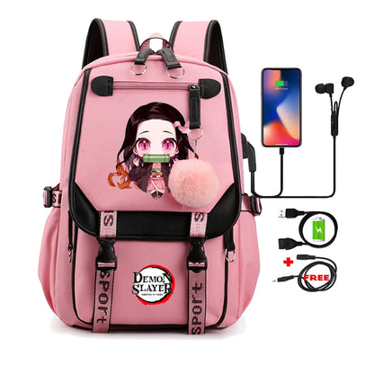 Nezuko Backpacks Canvas Laptop Back Pack | Accessories | Demon Slayer