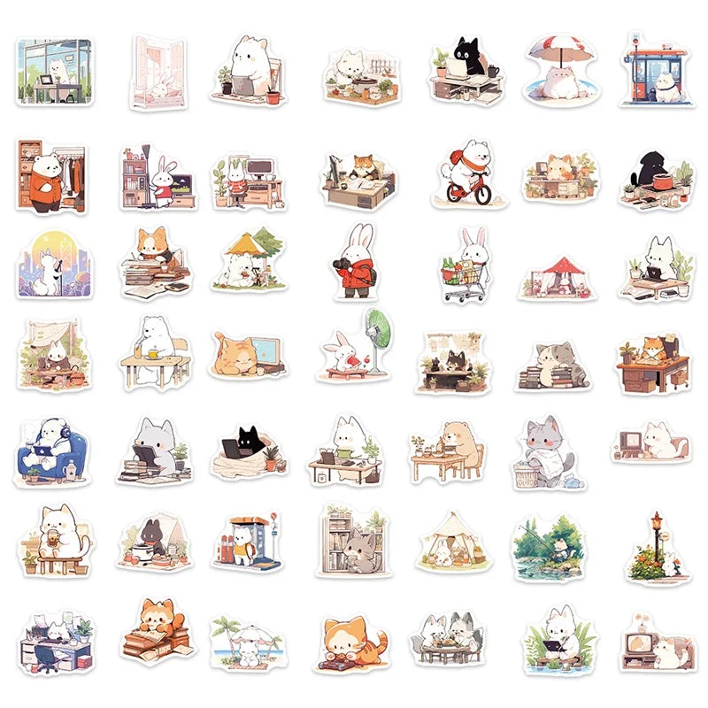 10/30/50PCS Kawaii Animal One Day PVC Sticker | Sticker | One Piece