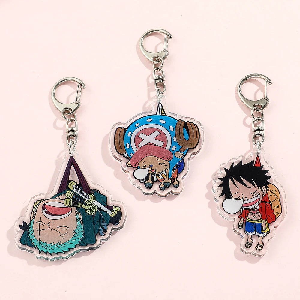 One Piece Keychain Figure Monkey D  Zoro Acrylic Badge Pendant Keyring | Keychain | One Piece