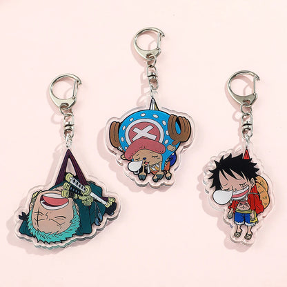 One Piece Keychain Figure Monkey D  Zoro Acrylic Badge Pendant Keyring | Keychain | One Piece