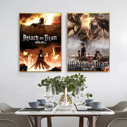 Poster Self-adhesive Art Waterproof Paper | Wall Decor | Attack on Titan